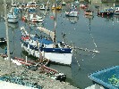 Boats in Porthleven inner harbour. 30 May 2003.